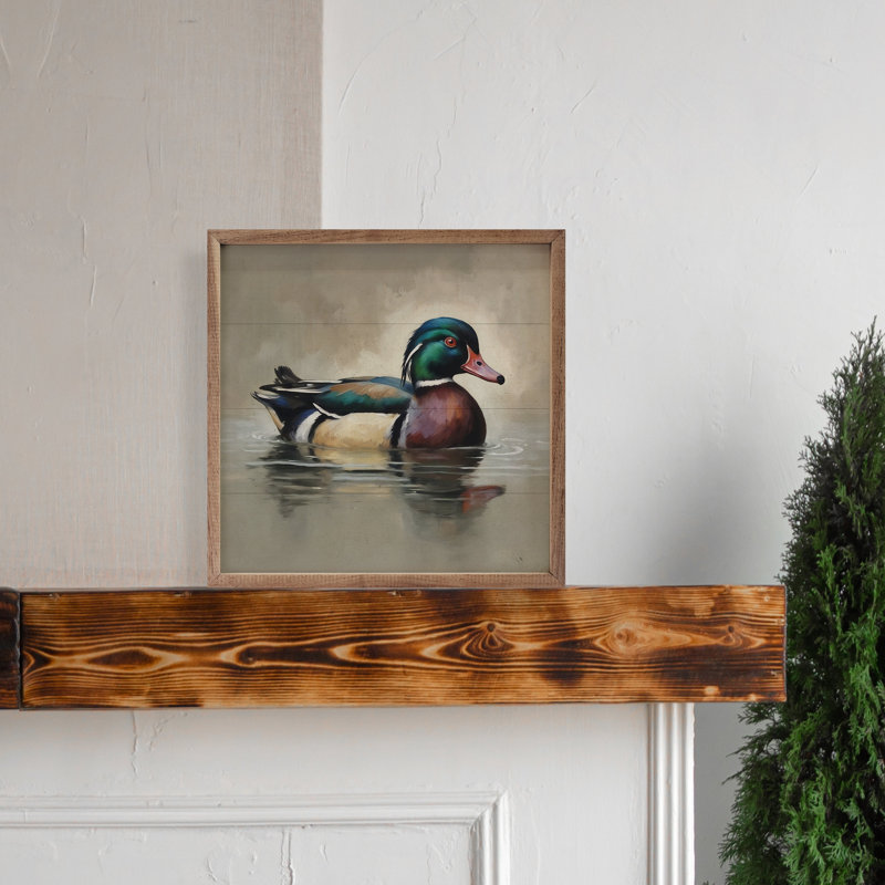 Portrait de canard en bois, H 24 po x l 24 po