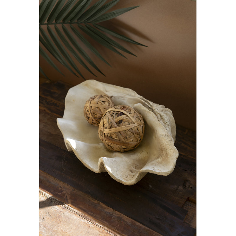  Grand bol en coquille de palourde en résine - 9 po de hauteur