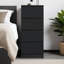 Carlton 4 Drawer Tallboy Chest Of Drawers. 40cm Wide. Matt Finish. Scratch Resistant. Modern No Handle Design.-101112907