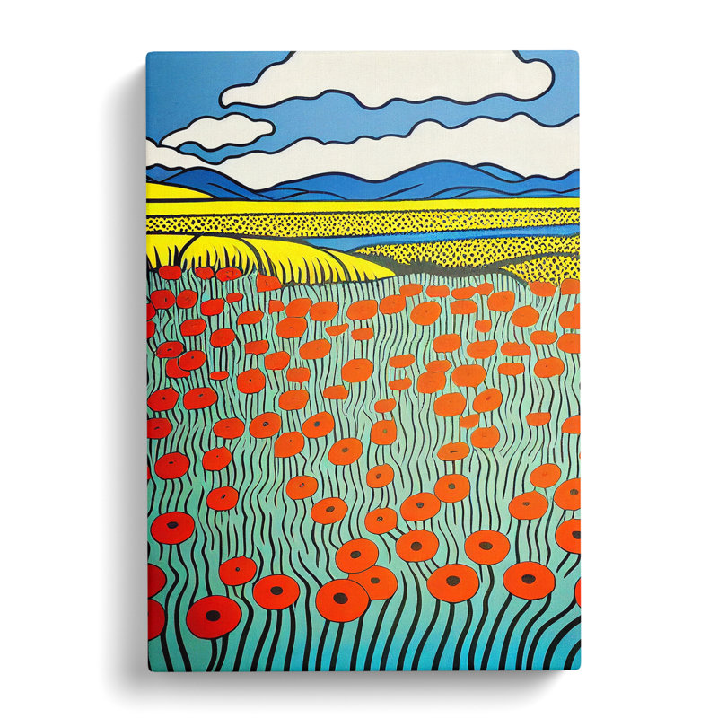 Nassar Poppy Field Pop - Wrapped Canvas, 76cm H x 50cm W x 3cm D