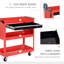 DURHAND 3-Tier Tool Trolley Cart Storage Red