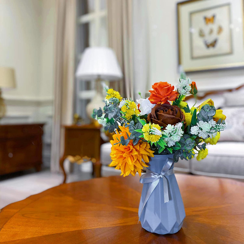 Centres de table mixtes dans un vase, Bleu
