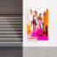 Vibrant Pink City Steps Colorful Vibrant Abstract Architecture City Wall Art Print 1 Piece Wrapped Canvas Wall Art-235896316
