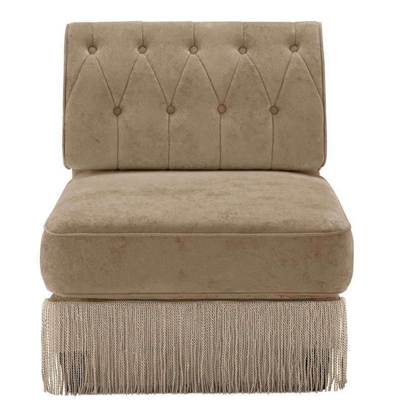 Armless Sofa Velvet-camel