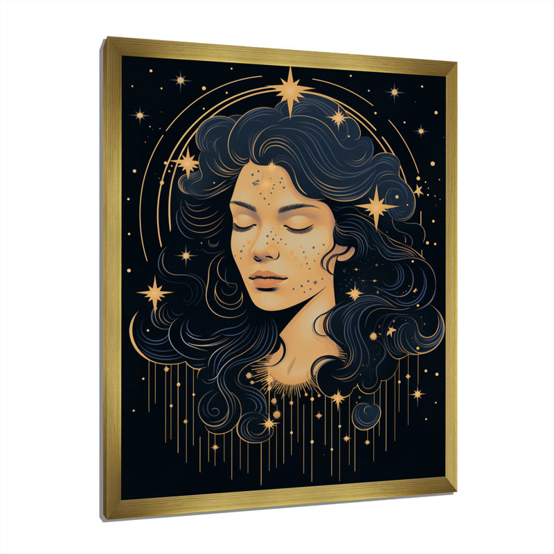 Spiritual Stargazer III, H 32 po x l 16 po x P 1 po, Cadre doré à une seule photo