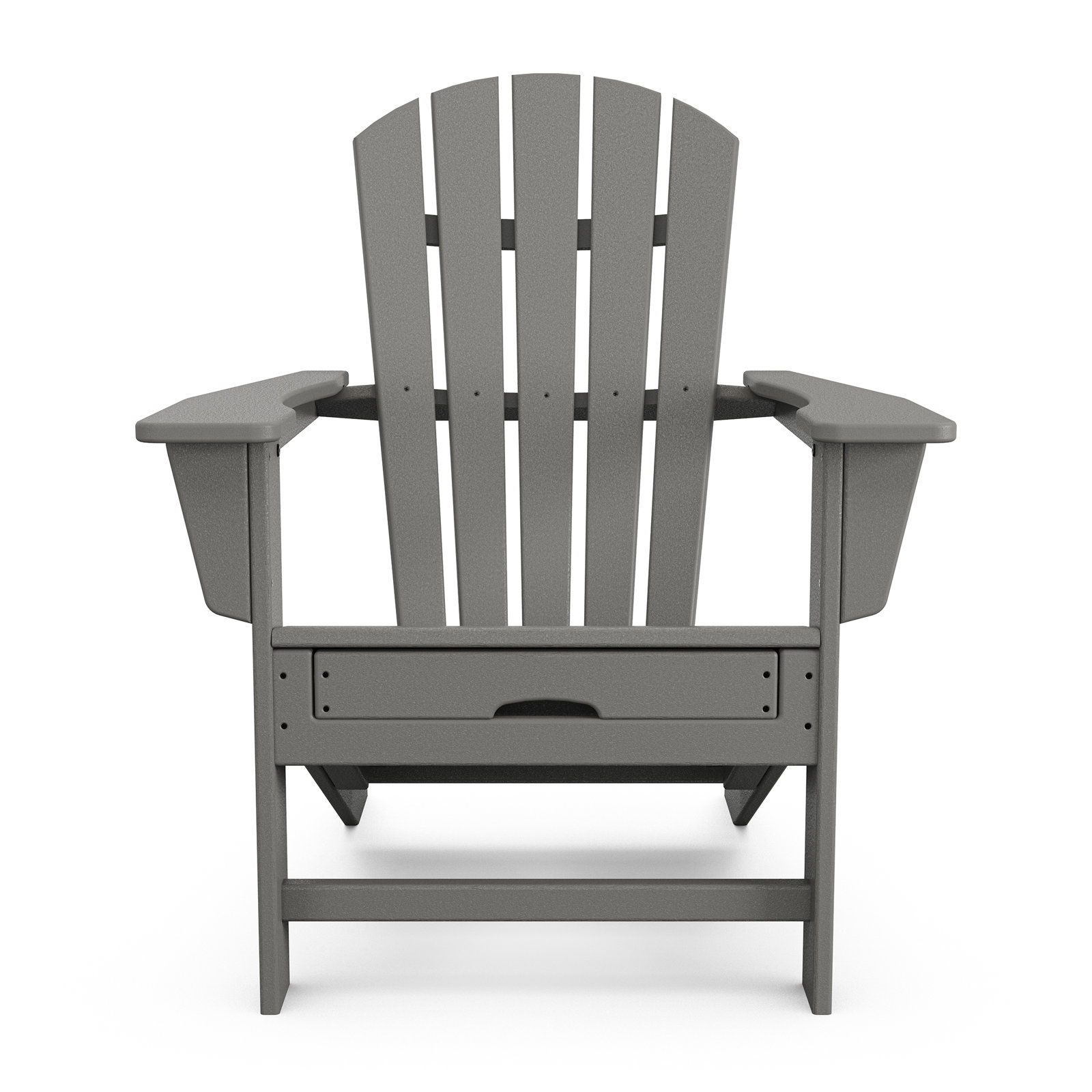 POLYWOOD® Verlyn Adirondack Chair with Hideaway Ottoman, Slate Gray