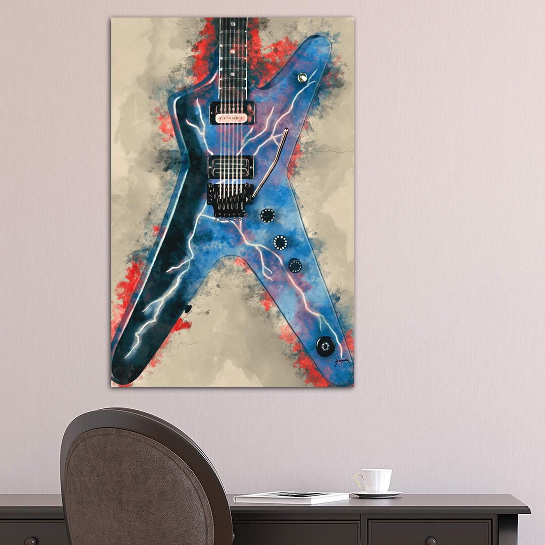 Leinwandbild - Grafikdruck „Dimebag Darrell's Electric Guitar”