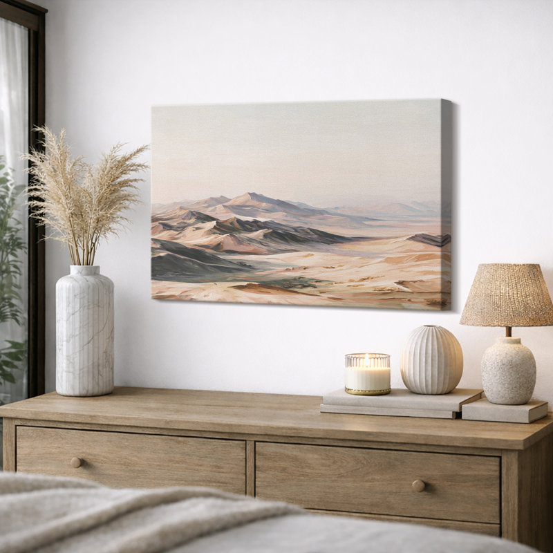 Doux paysage de montagne désertique, photos de salon, impression sur toile encadrée, H 24 po x l 36 po x P 1,5 po