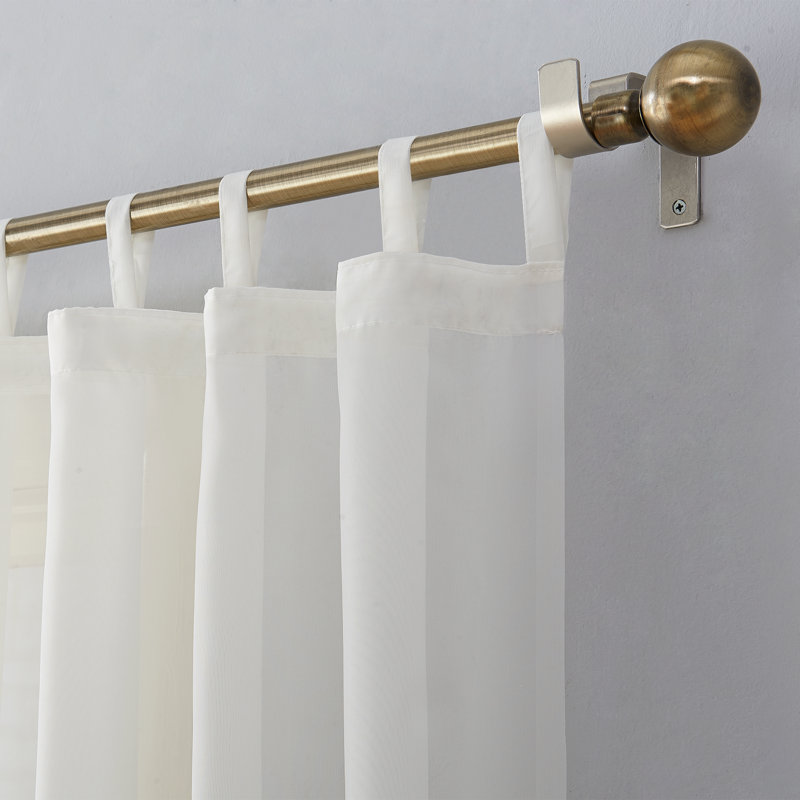 Wayfair Basics® Sheer Tab Top Curtain Panel, 59"W x 63"L, Eggshell