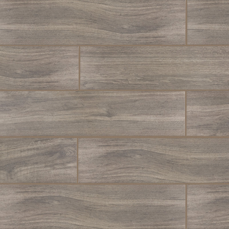 Llama 9" x 36" Porcelain Wood Look Wall and Floor Tile, Nature