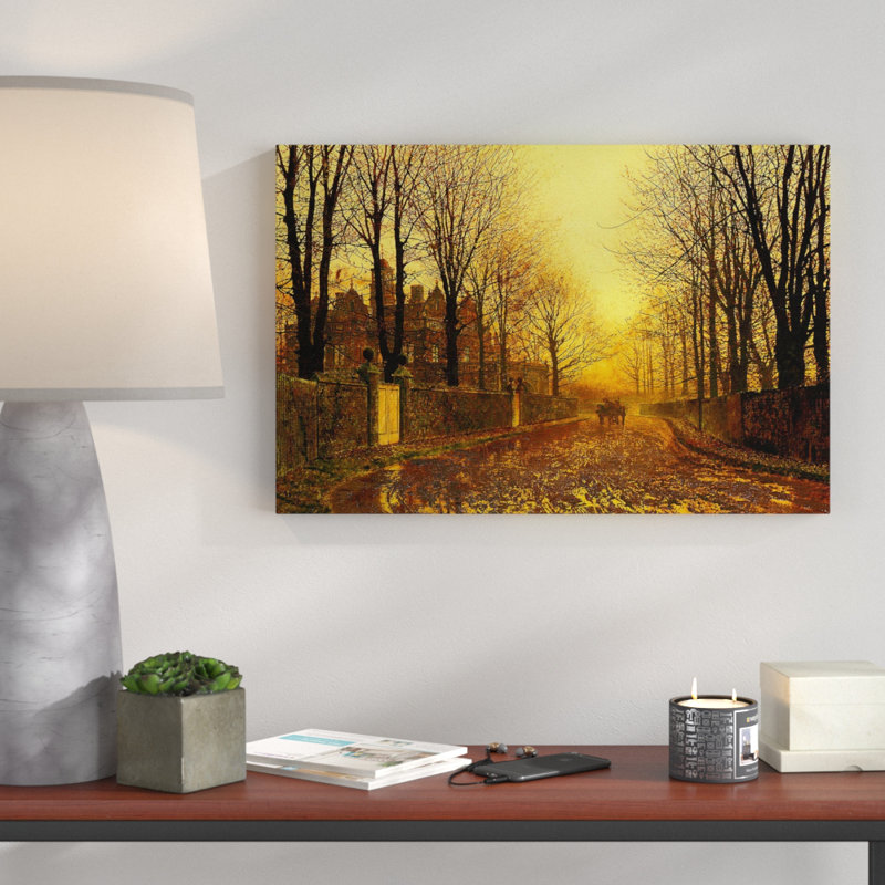 Autumn Evening by John Atkinson Grimshaw - Wrapped Canvas, 40cm H x 60cm W