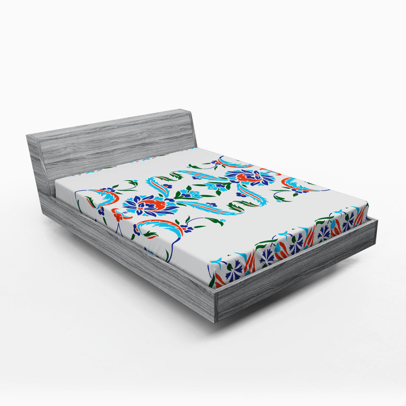 Microfiber Floral Fitted Sheet, Full Fitted Sheet