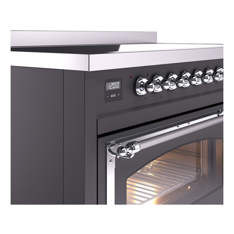 ILVE Nostalgie II Noblesse 48 in Induction Range, Graphite Matte/Chrome