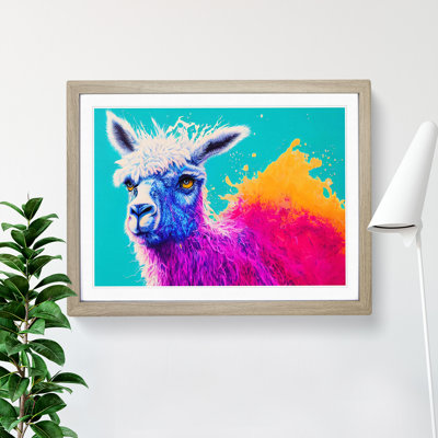Llama Splash Vol.4 Abstract 1 Piece Single Picture Frame Wall Art