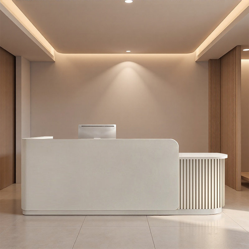 Bureau de réception moderne pour le bureau ou le hall d'entrée - Bureau de réception contemporain, style minimaliste, Beige
