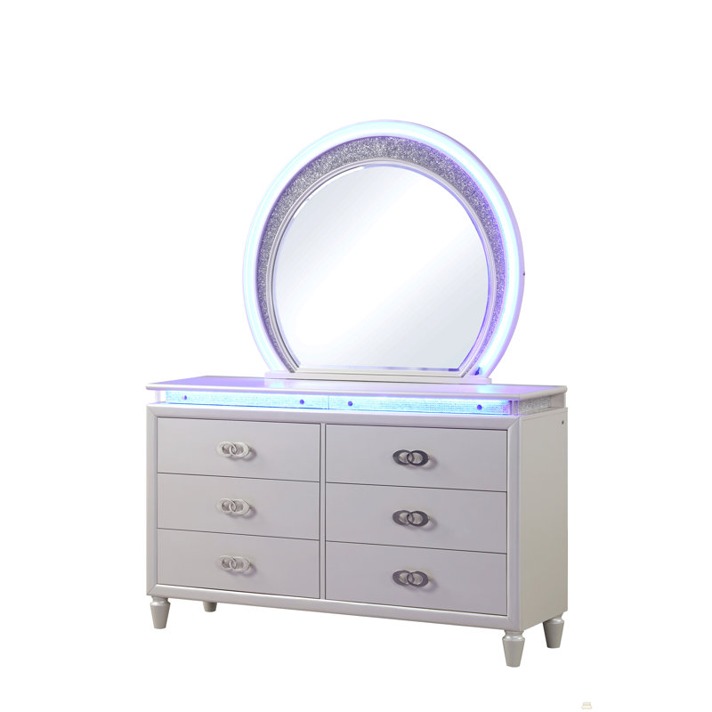Commode 6 tiroirs Perla en bois Perla
