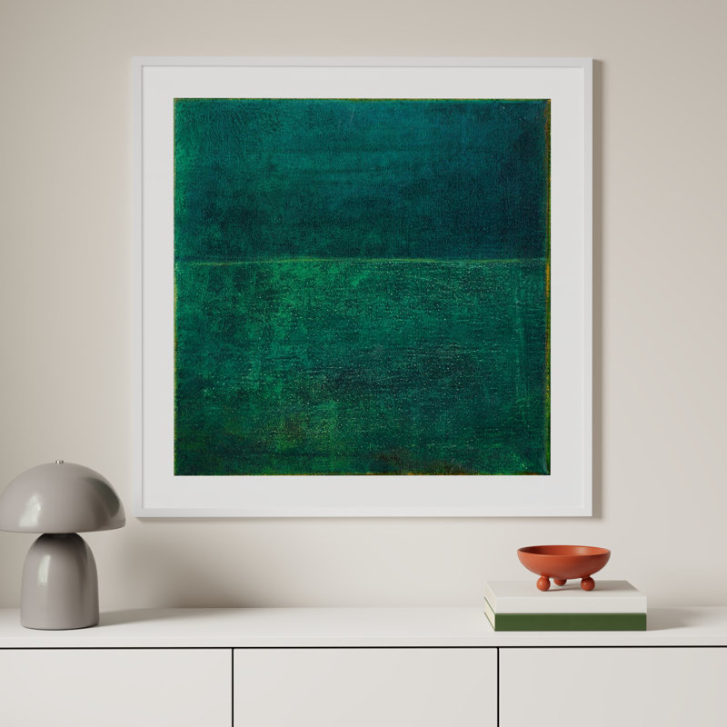 Green Zen I by Jodi Fuchs, White Framed Paper, 41.12" H x 41.12" W x 0.88" D