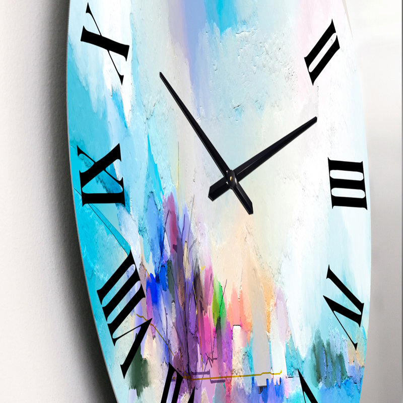 Blue Sky Abstract Landscape I - Horloge murale traditionnelle, Petit
