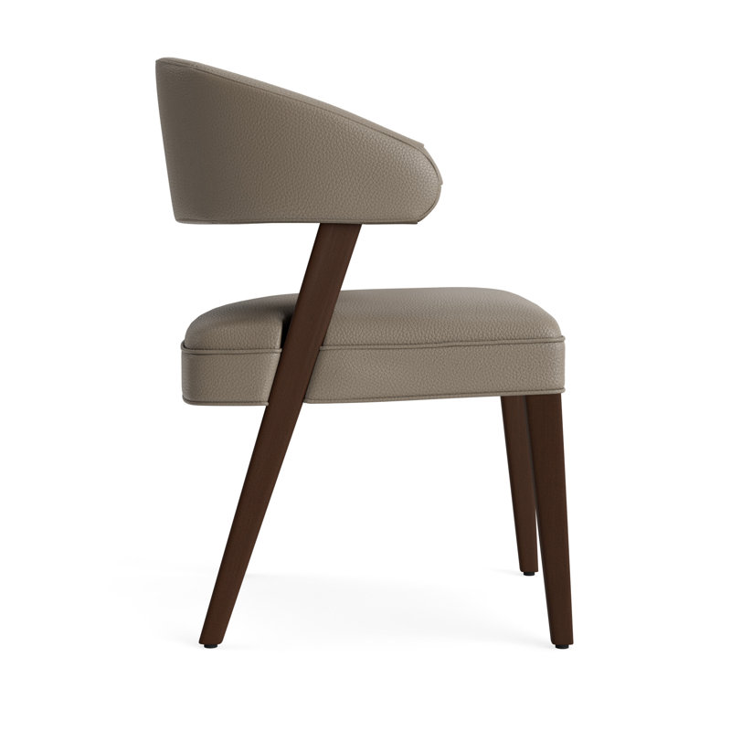 Keane Upholstered Dining Chair, Sienna, Greenwich Performance Leather - Pewter