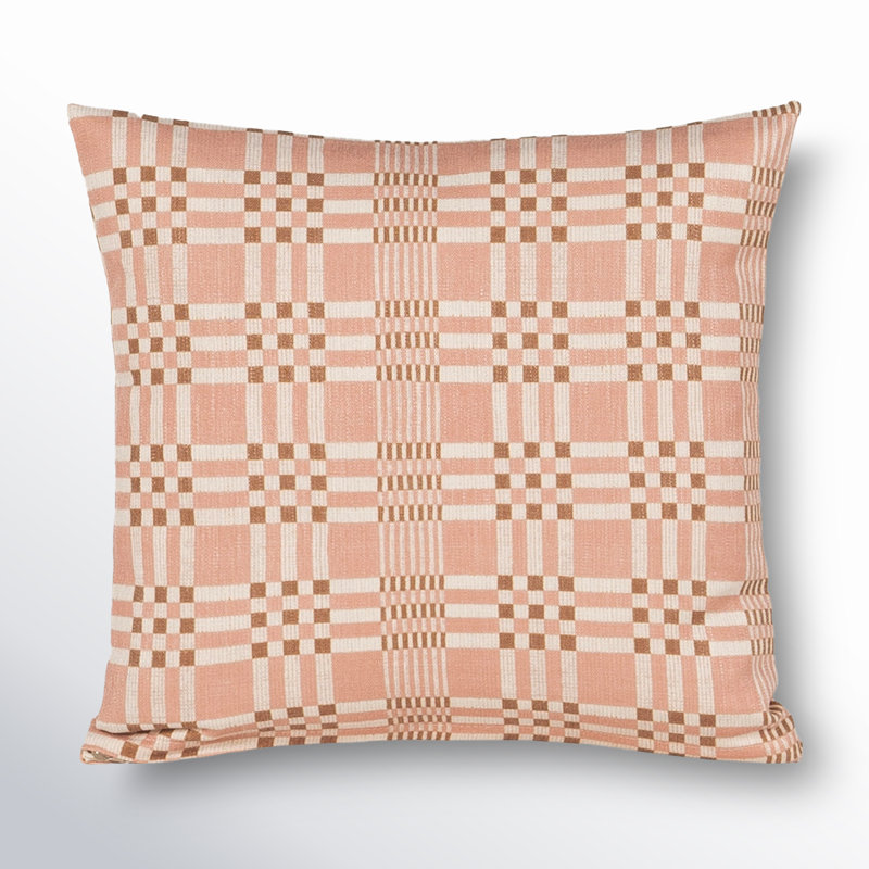 Coussin décoratif à imprimé modulaire, polyester, Bleu, Carré 20 po