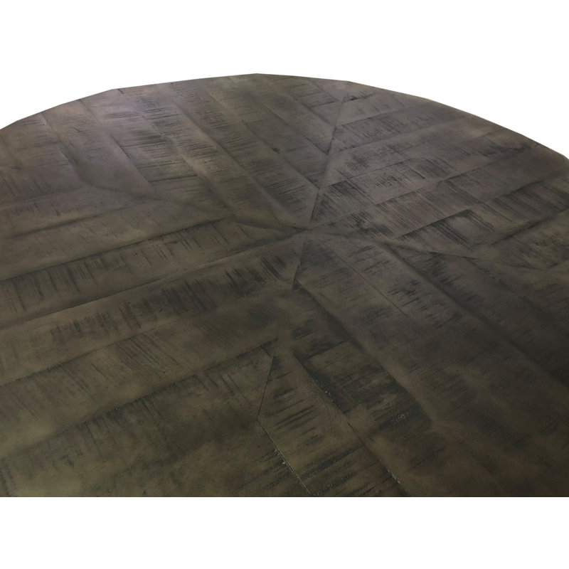 Piatto Mango Round Wood Top Dining Table, Grey