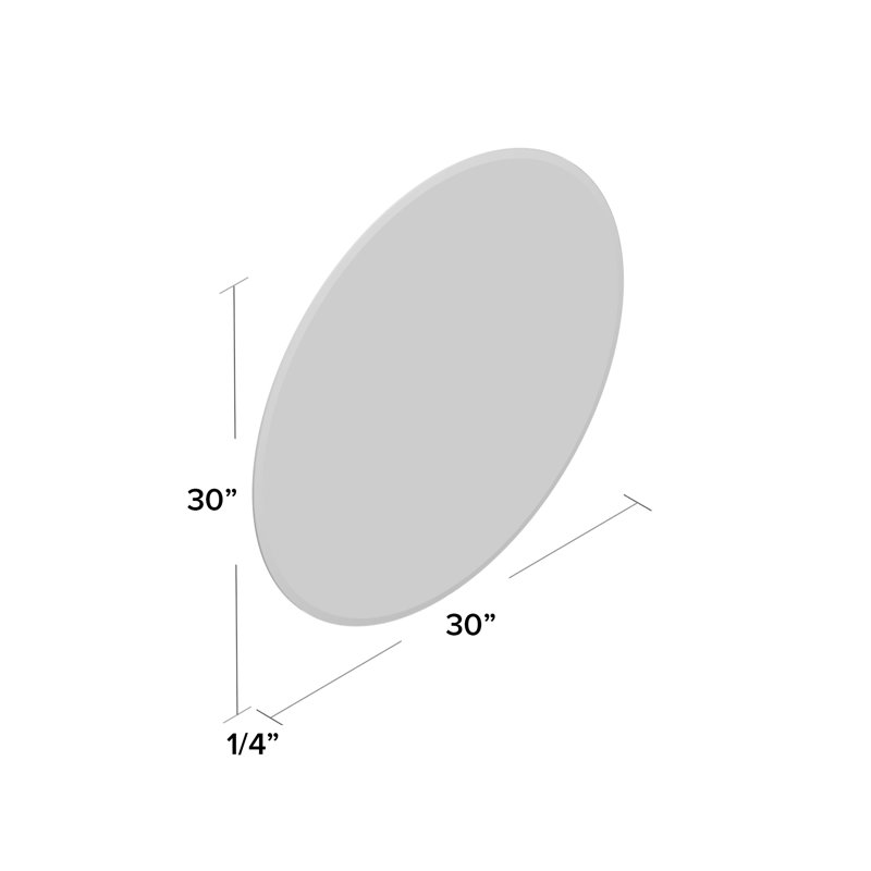 30" Round Frameless Polished Bathroom Vanity Mirror