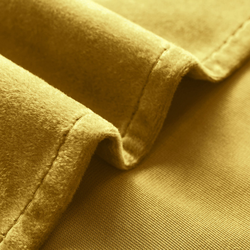 4Pcs Velvet Solid Color Metal Grommets Room Darkening Curtain Panels (Set of 4), 42" W x 84" L, Gold