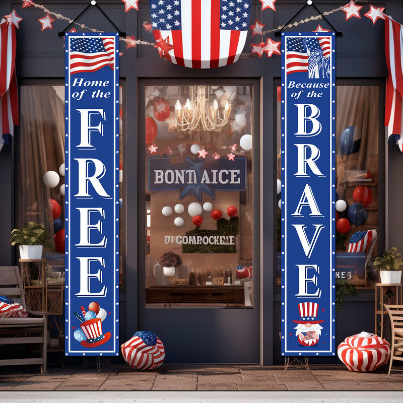 2 pièces décorations du 4 juillet pour l'extérieur - Couplets du 4 juillet