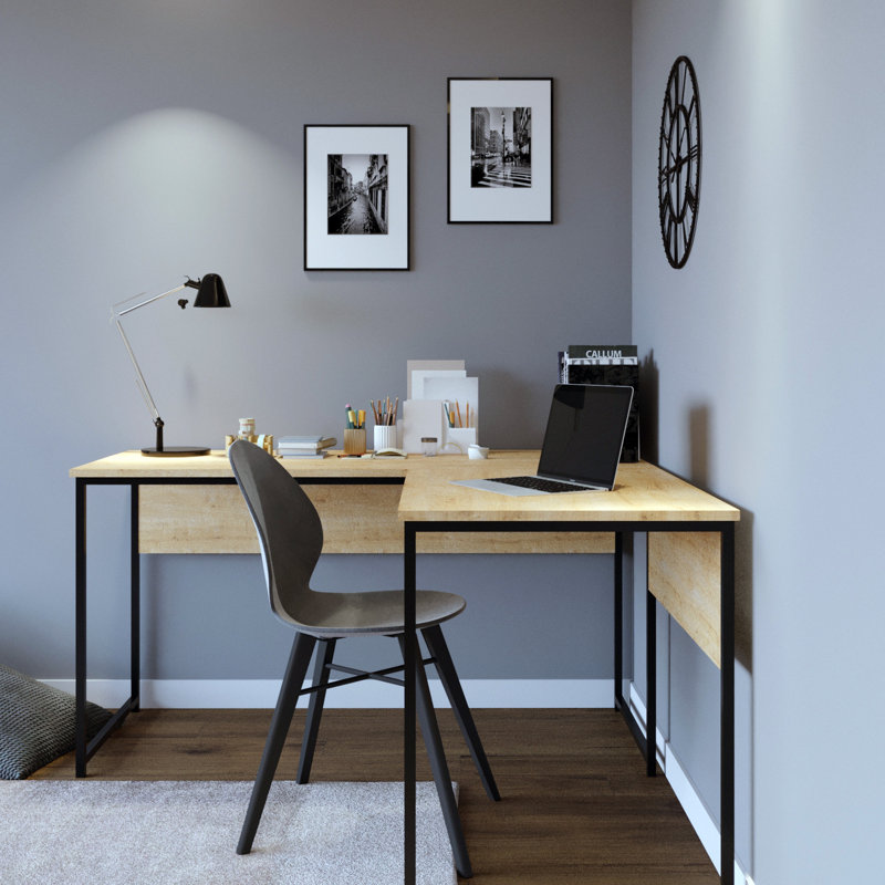 Nafni L-Shaped Writing Desk, Oak