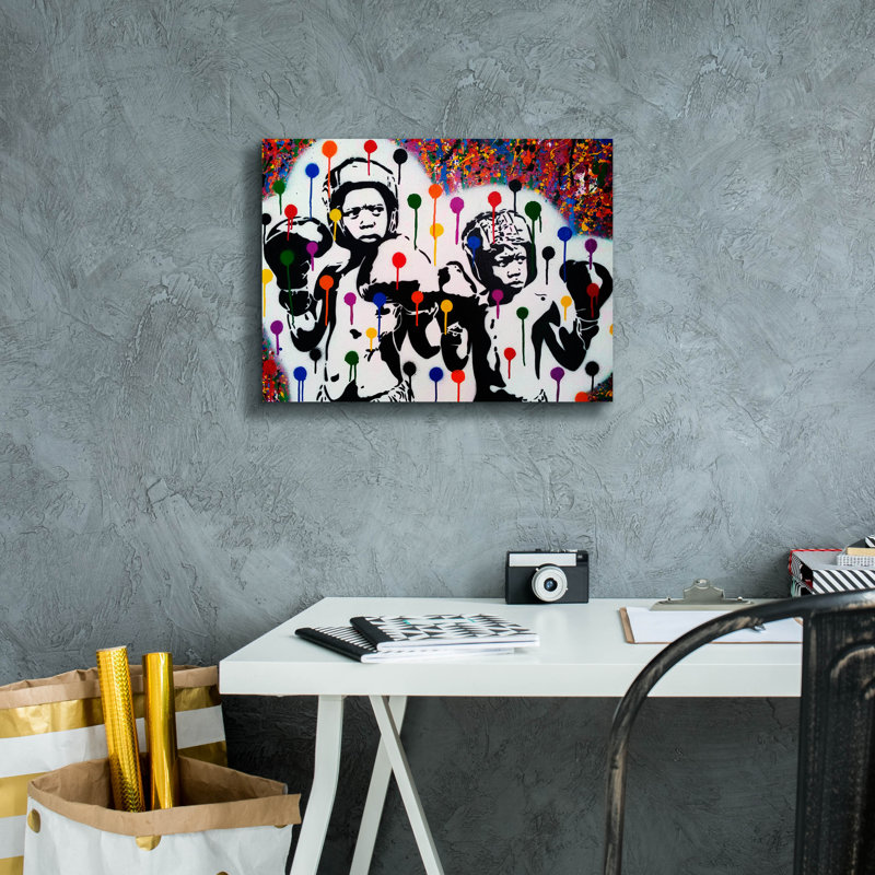 «Boxer Rainbow Drips» par Abstract Graffiti, H 12 po x l 16 po x P 0,75 po