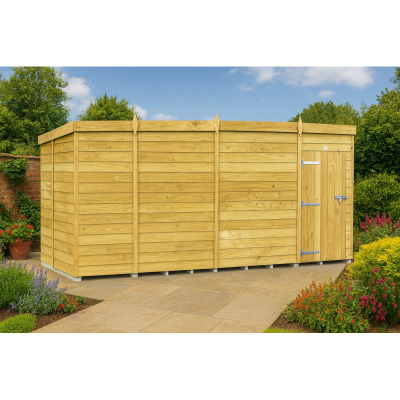 14ft x 7ft Pent Shed - Single Door without Windows