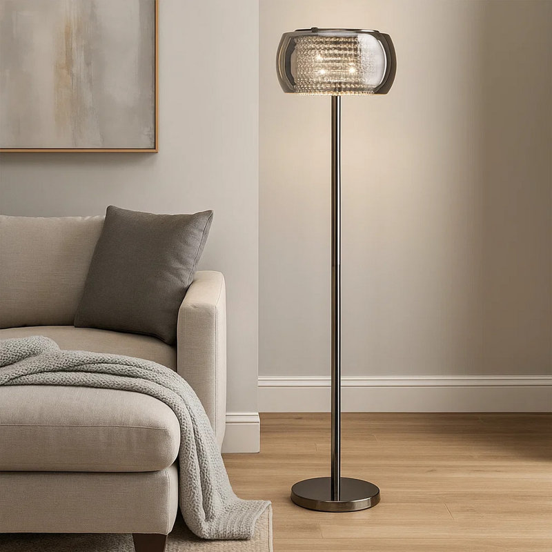 Netania Nickel Floor Lamp