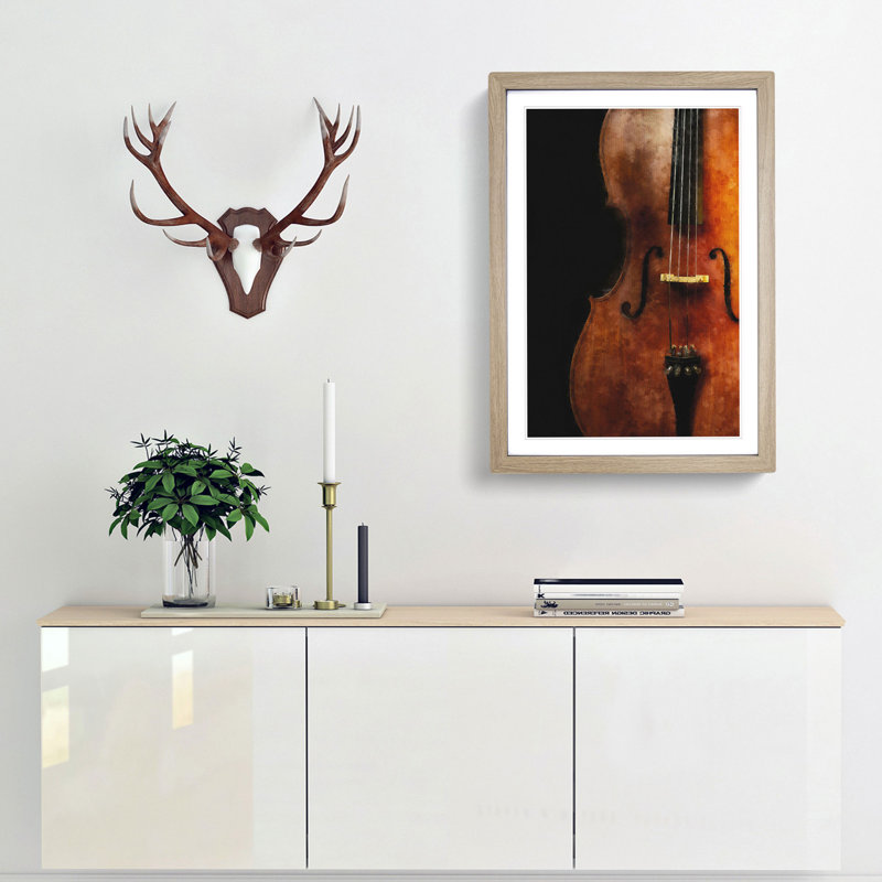 Cello - Picture Frame Graphic Art Print, Oak Framed, 87cm H x 62cm W x 2cm D