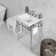 Edwardian Porcelain Rectangle Console Bathroom Sink with Overflow