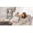 Faux Leather Reclining Loveseat,Modern and Super Soft Manual Reclining Loveseat Sofa-Beige-2135424640