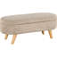 Banc de rangement rembourré et rembourré en polaire beige de 43,3 po avec rangement caché, pieds en bois