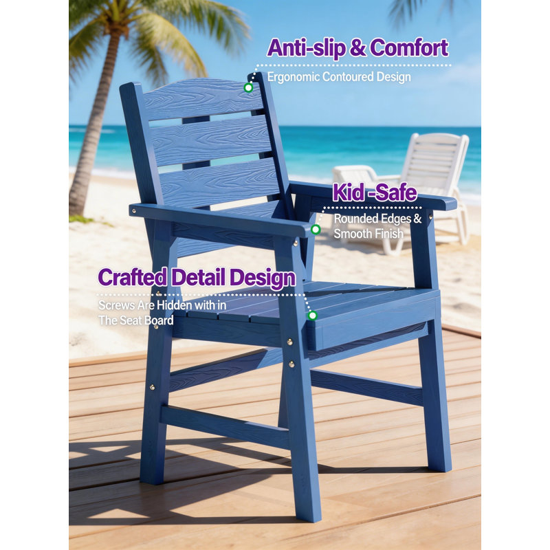 All Weather Outdoor Table and Chairs 5 Pieces Patio Dining Sets Outside Furniture With Aluminum Frame HIPS Modern Patio Dining Set for 4 Person for Outside Backyard/Porch/Deck, 1-Table 4-Chairs, Navy Blue