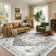 Oriental Inspired Vintage Machine Washable Area Rug with Non-Slip Backing for  High Traffic Area, Living Room, Bed Room, Kitchen, Hallway, Entryway Rug