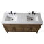 Meuble-lavabo double 60 po avec plateau en pierre d'ingénierie Sebastiano-111376068