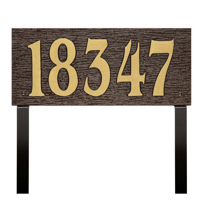 Modern Woodgrain Lawn Sign, Dark Bronze/Gold, Yes