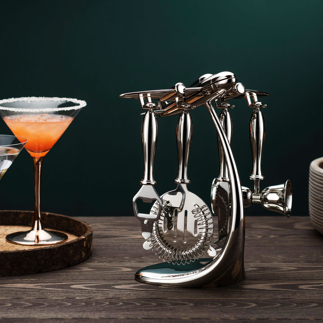 Arwood 5 Piece Bar Tool Set Godinger Silver Art Co