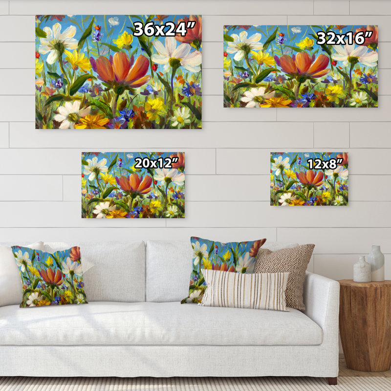 «Summer Field Blooming», reproduction sur toile flottante, H 8 po x l 12 po x P 1 po, Toile tendue