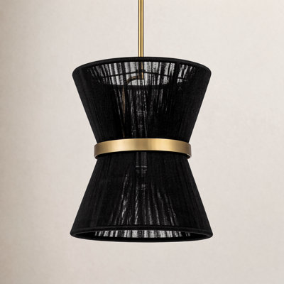 Claretta 2-Light Metal Single Pendant with Cotton Shade