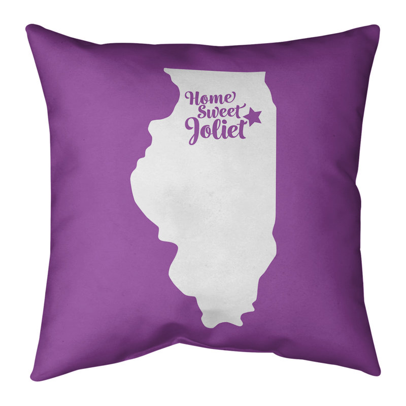 Linen Reversible Throw Pillow, 14" x 14", Violet, Joliet