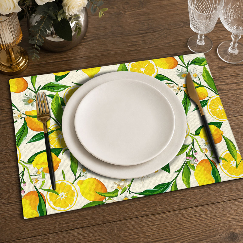 4-Piece Polyester Rectangle Dining Table Placemat