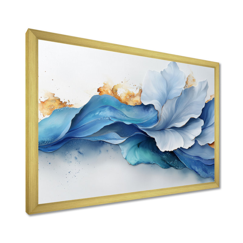 Raymer - Abstract Canvas Art Print, H 24 po x l 32 po, Reproduction encadrée d'une seule photo, Doré