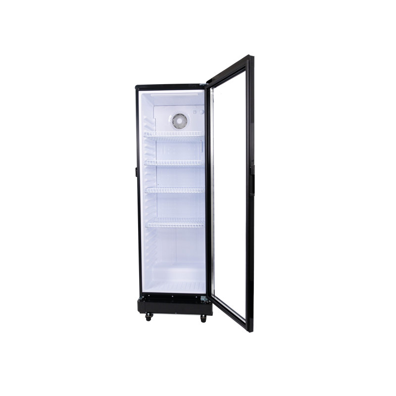 Hamilton Beach 8.5 Cu. Ft. Commercial Display Refrigerator with Anti-Condensation Glass Door, Black