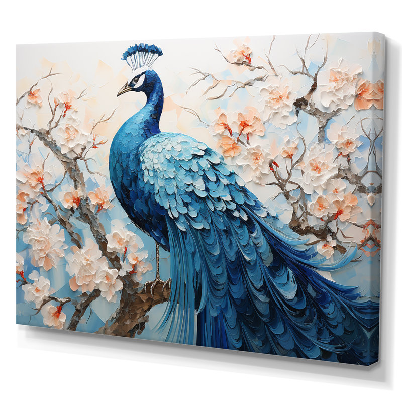 «Flower Peacocks Vibrant» sur toile, H 34 po x l 44 po x P 1,5 po, Toile tendue
