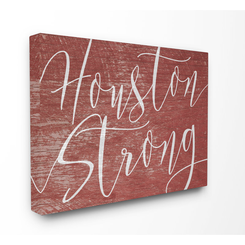 «Houston Strong», reproduction d'art textuel, H 16 po x l 20 po, Toile tendue