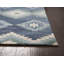 Doretta Geometric Handmade Tufted Wool Blue Area Rug-1278965659